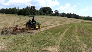 Cutting and Raking Hay on This new Farm [upl. by Luigi]