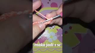 Belajar Merajut Tusuk Tunggal Single Croche merajut crochettutorial diy handmade [upl. by Atelokin241]