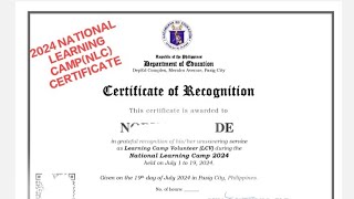 HOW TO DOWNLOAD 2024 NATIONAL LEARNING CAMPNLC CERTIFICATE AS TEACHER VOLUNTEERNLC2024deped [upl. by Etnuahc31]