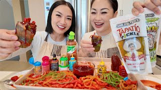 SISTER TRYING CHAMOY PICKLES  SASVlogs [upl. by Ardnuas]