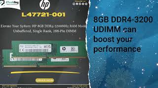 L47721001 HP 8GB PC425600 DDR43200MHz nonECC Unbuffered CL22 288Pin DIMM 12V Single Rank Memor [upl. by Acinna879]