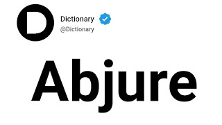 Abjure Meaning In English [upl. by Anihc]