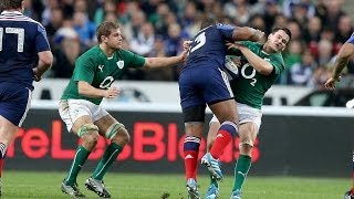 Jonathan Sexton Injury  France v Ireland 15th March 2014 [upl. by Melodee]