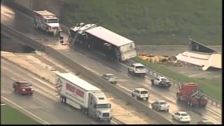 Raw video Tornado lifts vehicles from I40 [upl. by Leoj]