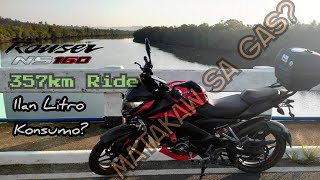 Kawasaki Rouser NS160FI Fuel Consumption Review  Matakaw ba sa Gas  357km Ride  Bondoc Peninsula [upl. by Ahsuatal]