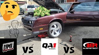 LS SWAPPED 1986 MONTE CARLO SS WHICH SUSPENSION KIT TO BUY UMI vs QA1 vs BMR [upl. by Eralc]