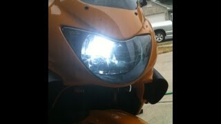 How to install an HID headlight in a CBR 600 F4 [upl. by Kristyn]