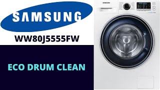 Samsung Ecobubble WW80J5555FW Washing Machine  Eco Drum Clean [upl. by Arabel]