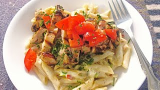 Blackened Chicken Alfredo over Penne  PoorMansGourmet [upl. by Aderfla992]