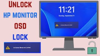 How to unlock HP monitor OSD lock within a Minute [upl. by Annekam527]