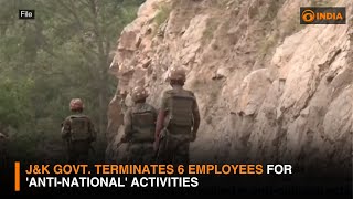 JampK govt terminates 6 employees for antinational activities  DD India [upl. by Ellerred]