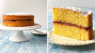 Classic Victoria Sponge Cake  Mary Berry’s Recipe [upl. by Arihsat104]