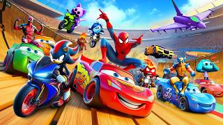 GTAV SPIDER  MAN 2🏎️ FIVE NIGHTS AT FREDDYS THE AMAZING DIGITAL CIRCUS Join in Epic Stunt Racing [upl. by Branden929]