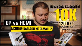 Hdmi 21 vs Displayport 14  Hangi Kabloyu Almalı  144 Hz Oyuncu Monitörü Kablosu Ne Olmalı [upl. by Cavallaro]