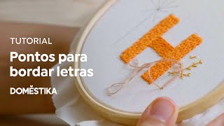 Tutorial bordado puntadas básicas para bordar letras a mano  Juliana Mota  Domestika [upl. by Dyrraj]