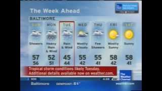 The Weather Channel  Local on the 8s with tropical storm information  October 27 2012 [upl. by Arocet]