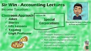 Lecture 08 Special Corporation Taxation for Corporation Income Taxation [upl. by Barth700]