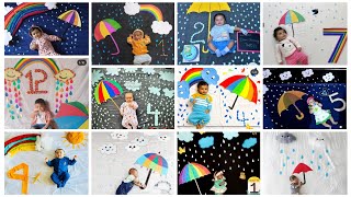 monsoon season theme baby photoshoot idea at homeRainbow theme baby photoshootrain themephotoshoot [upl. by Burney816]