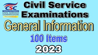 CIVIL SERVICE EXAM REVIEWER GENERAL INFORMATION  2023  ABRINICA CALZADO TV [upl. by Avrenim]