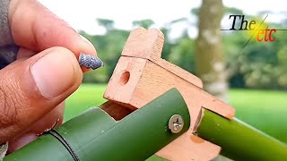 Amazing Bamboo Crafting idea  Mini Bamboo Slingshot [upl. by Yralih58]