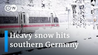 Snow causes serious disruptions on major roads in Germany and neighboring countries  DW News [upl. by Ginsberg]