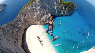 Most Incredible Basejump Site  Navagio Beach Greece [upl. by Abramo344]