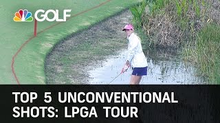 Top 5 LPGA Unconventional Shots  Golf Channel [upl. by Ress]