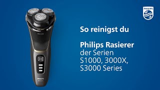 Philips Rasierer S1000 3000X S3000  Wie du deinen Rasierer reinigst [upl. by Tristam]