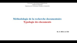 Méthodologie de la recherche documentaireTypologie des documents [upl. by Silra616]