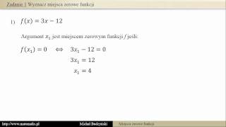 Wyznacz miejsca zerowe funkcji  zadanie 1 [upl. by Meeharbi486]