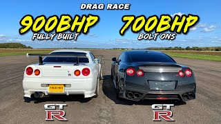 NISSAN GTR EVOLUTION 900HP R34 GTR vs 700HP R35 GTR [upl. by Azyl510]