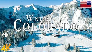 Winter Colorado 4K Ultra HD • Stunning Footage Colorado Scenic Relaxation Film with Calming Music [upl. by Nitfa]