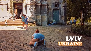 Lviv Ukraine Exploration of the Central Part of the City  4k video walk  Walking Tour 2023 [upl. by Zucker]