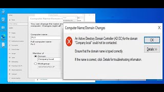 How To Solve Unable Join Domain Windows 10 An Active Directory Domain Controller Could Not Contacted [upl. by Palm280]