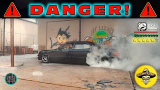 Drifing an AUTOMATIC Lexus LS400 at OUR SHOP THE LOT LIZARD  4K [upl. by Bakerman]