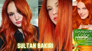 Garnier Sultan bakırı Muhteşem bakır açıcı kullanmadan bakır saç 🔥💥💋 [upl. by Ninnahc]