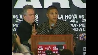 Fernando Vargas talking down on De la Hoya at press conference [upl. by Aled]