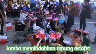 Lomba Memindahkan Tepung Estafet  MAIN GAMES ESTAFET TEPUNG MATA GEGE BUTA TIM PANIK [upl. by Nereids]