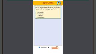 Antihypertensive Medicinal Chemistry Pharmacology MCQ GATE GPAT 2008 PYQ chemistry pharmacy gpat [upl. by Airamas]