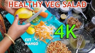 Healthy Indian Veg Salad  How to make Salad Dressing  4K [upl. by Adnowal616]