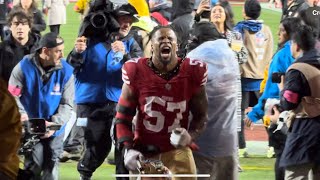 DRE GREENLAW 49ERS LEAVE FIELD AFTER BEATING PACKERS HYPED AFTER PUNCHING TICKET TO NFC TITLE GAME [upl. by Armin]