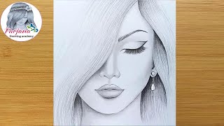 A Cute Face  Drawing Tutorial  How to draw a girl  Step by step  Pencil Sketch [upl. by Aiset]