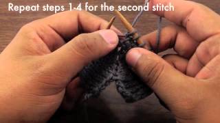 How to Knit the Make Two Double Increase  M2 English Style [upl. by Concettina]