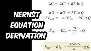 Nernst Equation Derivation  lecture 6  class 12 [upl. by Steffy]