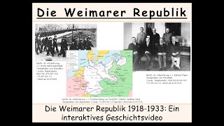 Weimarer Republik Zusammenfassung  Ein interaktives Geschichtsvideo Teste dein Wissen [upl. by Mychal957]