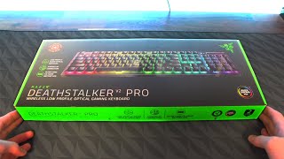 Razer Deathstalker V2 Pro Keyboard Unboxing  Sound Test Low Profile Optical Gaming Keyboard [upl. by Connelley504]