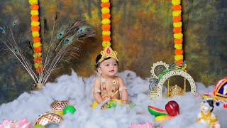 Janmashtami baby photoshoot ideas at home krishna baby photoshoot  baby photoshoot ideas [upl. by Semadar]