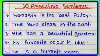 Assertive Sentence Example  10 assertive sentences  Assertive sentence  10 Assertive Sentences [upl. by Asyram]