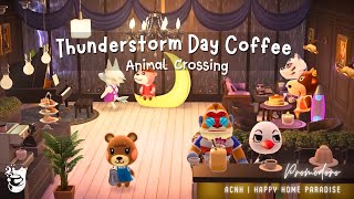 Thunderstorm Day Café 📚 Perfect Lofi Jazz Chillhop  ACNH🎧  Soothing Rain sounds ambience☔ [upl. by Einaled]