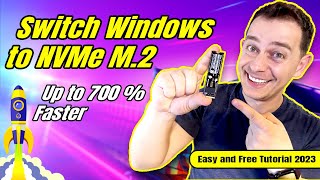 How to Transfer Windows from SSD to NVMe M2 for free  Tutorial 2023 [upl. by Nosnehpets]